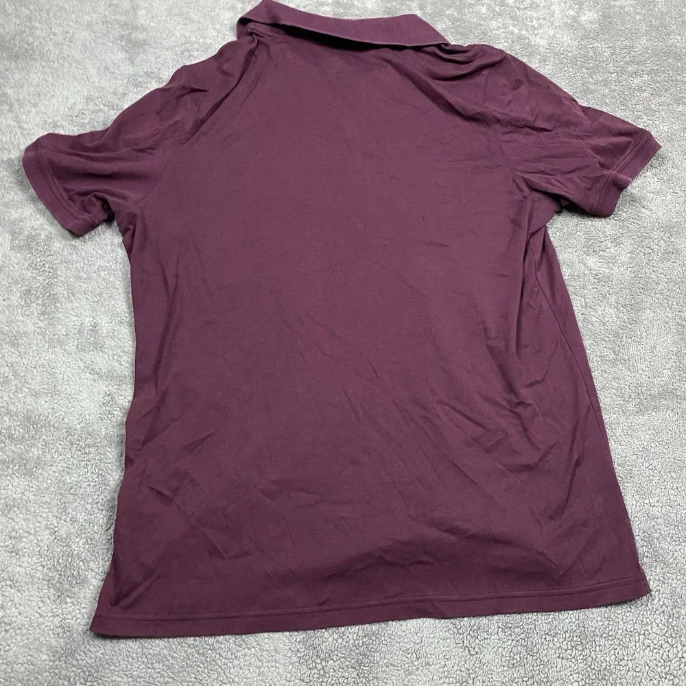 Banana Republic Luxury Touch Polo Mens Tall XL Burgundy Buttons Short Sleeve